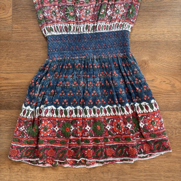 FAHERTY - Bemini Smocked Mini Dress (Small) - Multicolor Floral with Pockets - Picture 3 of 7